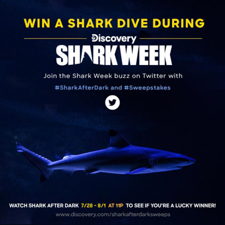 The poster for Shark Week Sweepstakes.